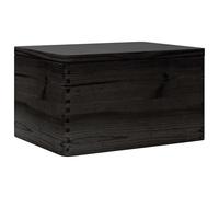 Boîte en bois avec couvercle noir 40x30x23cm bois de pin massif
