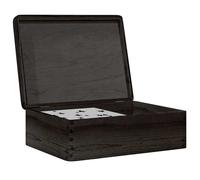 Boîte en bois avec couvercle - vidaXL - Bois de pin massif - 40x30x13 cm - Noir - Capacité 10 L - Couvercle à charnière