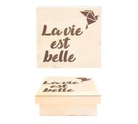 Boite En Bois Avec Découpe Laser La Vie Est Belle 11 Cm