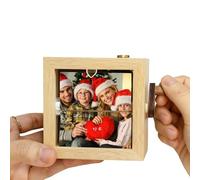Boîte en bois avec lumière - Album d'animation personnalisé à manivelle - Cadeau d'anniversaire ou de Noël idéal pour les couples, les amis, les frères et sœurs et la famille