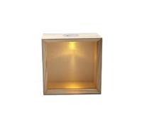 Boîte en bois avec lumière LED pour souvenirs, récompenses, bouquets, photos, travaux manuels (kaki)