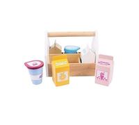 Boîte en bois avec produits laitiers, 7dlg.
