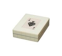 Boîte en bois blanc, 2 jeux de cartes, motif as de pique, décorative - Chehoma, Boite - 12x15x4 cm