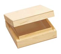 Boite En Bois Carrée 10 X 10 H 3,7 Cm