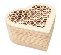 Boite En Bois Ciselé En Forme De Coeur 15 X 7 X 14,5 Cm