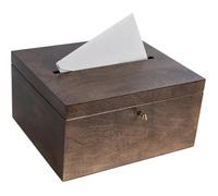 Creative Deco Boite en Bois pour Enveloppes Marron Foncé | 29 x 25 x 15 cm | avec Couvercle et oîte pour Occasions Spéciales | Urne Anniversaire | Mariage | Boite a Souvenirs, Cartes Lettre