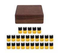 Boîte en Bois de Noyer Foncé 25 Emplacements, pour Huiles Essentielles | Coffret à Rabat, Accès Facile et Rangement Ordonné, pour Spa Maison et Séances Relaxantes