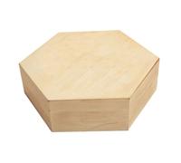 Boite en bois hexagonale 16.3 x 14.1 H 4,1 cm