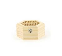 Boite en bois hexagonale et couvercle cannage 16,5 x 14 x 80 cm