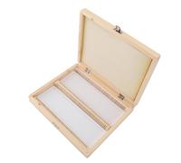 Boîte en bois pour 100 diapositives de microscope - Rangement sécurisé pour laboratoire - Organiseur préparé avec couvercle à charnière - Fermoir plaqué