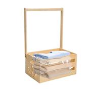 Boîte en bois pour baby shower - Cadeau avec poignée en bois pour baby shower | Cintre et guirlande pour vêtements d'enfants, armoire pour baby shower, panier personnalisé pour bébé, fournitures pour