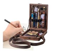 Boîte En Bois Pour Écrivains - Sac Bandoulière Créatif A5 Ens Papier | Matériau Boisees Massif | Boîtes Messenger Pratique Pour Lettres, Documents Et Accessoires