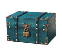 Boîte en bois rétro verrouillable avec compartiment secret, coffre au trésor de bureau pour clés et mots de passe, petit étui de rangement pour bijoux et souvenirs en bois, maison sécurisée (vert B)