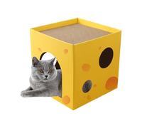 Boîte en carton lit de chat | Le carton de maison de chat intérieur pliable fonctionne comme un grattement pour satisfaire les instincts de grattage de votre chat, protégeant les meubles tout en proté