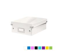 Leitz, Boîte à Compartiments Click et Store A4, Petit Format, Rangement Flexible 2-3 Compartiments, Superposable, Finition PP, Maison Bureau, Blanc WOW, 60570001