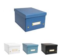 Exacompta - Ref. 62352E - 1 Boîte de rangement Néo Déco - en carton - livrée à plat - facile à monter grâce aux boutons pression - format A4 - dimensions 27 x 36 x 20 cm - couleur bleu