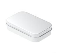 Boîte en étain avec couvercle à charnière pour silex, matériel de survie, camping, randonnée (blanc)