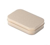 Boîte en étain avec couvercle à charnière pour silex, matériel de survie, camping, randonnée (doré)