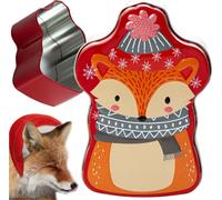 Boîte en fer-blanc de Noël 9X13 Cm pour gâteaux, bonbons, thé Fox