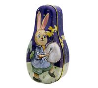 Boîte en fer blanc pour lapin de Pâques - Bòîtes dè nidification d́e P̀âqùes, sac dë bonbons eń fèr bľanc | B̃oîtè à bònbons ďe P̃âquês ên étain imprimé làpin mignon, pòur papeterie, biscuits, bijoux