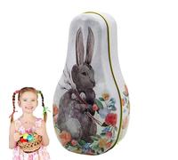 Boîte En Fer Blanc Pour Œufs De Pâques - Design Charmant, Support De Rangement Pour Chocolat En Fer Blanc | Boîte À Biscuits De Pâques EnFer, Fournitures De Décoration De Festival, Fête De Chasse Aux