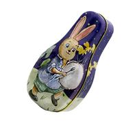 Boîte En Fer Blanc Pour Œufs De Pâques - Impression De Lapin, Boîte À Bonbons Portable En Métal Pour Lapin De Pâques | Jouets De Coquilles Vides En Métal Pour Enfantss, Papeterie, Biscuits