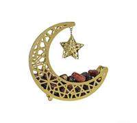 Boîte en fer pratique avec géométrie en forme de lune pour une utilisation dans plusieurs pièces, y compris le salon, la salle à manger ou l'entrée (couleur or, 16 x 6 x 18 cm)