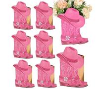 Boîte en forme de botte de cowboy - Ensemble de décoration occidentale, vase à fleurs en papier, centre de table de mariage rustique, accessoire de fête sur le thème des bottes | Pour anniversaire
