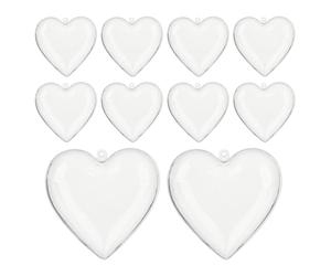 Boîte En Forme De Cœur - Remplissable Transparente Déco Maison Saint-Valentin - 10 Pièces Coffret à Bijoux et Bonbons Décoratif - pour Perles Charmes Photos Jouets Maison Jardin Mariage Anniversaire N