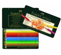 Boîte En Métal De 12 Crayons De Couleur Faber-Castell Polychromos
