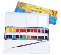 Boîte En Métal De 24 1/2 Godets - Peinture Aquarelle Extra-Fine - Sennelier