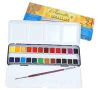 Boîte En Métal De 24 1/2 Godets - Peinture Aquarelle Extra-Fine - Sennelier