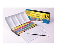 Boîte En Métal De 48 1/2 Godets - Aquarelle Extra-Fine - Sennelier