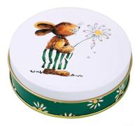 Boîte en métal robuste sur le thème du lapin 9,5 x 9,5 x 3 cm (Style A)
