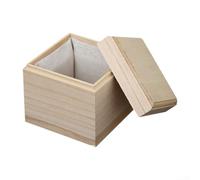 Boîte en pin massif non peinte avec doublure intérieure pour décorer et ranger des souvenirs, des dragées de mariage, des articles de baptême ou des boîtes saisonnières (S)