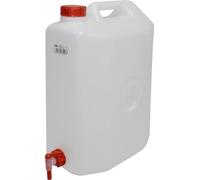 Boîte en plastique blanc avec robinet, capacité de 20 litres, idéale pour le stockage de liquides, robuste et durable. *