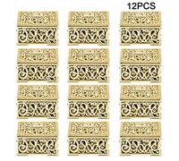 Boîte en plastique carré creux Boîtes de bonbons décoration de fête d'anniversaire de mariage pour les invités et les amis or 12pcs (Or)