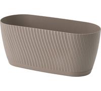 Boîte en plastique de forme, allongée, avec fond, 27 cm, gris-beige, Mika 27 Eco