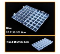 Boîte en plastique transparente à compartiments à vis, présentoir for bijoux, boucles d'oreilles, conteneur, organisateur de terminaux transparents, boîtes de rangement for outils(Fix 28-21.1x17.5x2.7