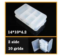 Boîte en plastique transparente à compartiments à vis, présentoir for bijoux, boucles d'oreilles, conteneur, organisateur de terminaux transparents, boîtes de rangement for outils(10-grid-2-side-layer