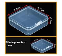 Boîte en plastique transparente à compartiments à vis, présentoir for bijoux, boucles d'oreilles, conteneur, organisateur de terminaux transparents, boîtes de rangement for outils(1-grid-9.5x9.5x2.8)