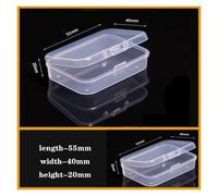 Boîte en plastique transparente à compartiments à vis, présentoir for bijoux, boucles d'oreilles, conteneur, organisateur de terminaux transparents, boîtes de rangement for outils(1-grid-5.5x4x2)