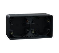 Boite en saillie SCHNEIDER MUR37914 horizontale étanche Mureva 2 postes gris