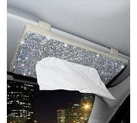Boîte en tissu nickelé brut pour pare-soleil de voiture Porte-serviette créatif pour dossier en cuir Pu Accessoires Beige White