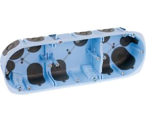 BOITE ENCASTREMENT PLACO TRIPLE AIR'METIC 67 P40 Boîte d'encastrement étanche à l'air XL Air'métic 3 postes Diam. 67 prof. 40mm - EUROHM - 52066