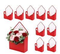Boîte enveloppe pour bouquet - Paquet de 10 accessoires d'emballage | Boîte enveloppe de fleurs en papier imperméable pliable, décoration rose pour fleuriste de la saint-valentin, mariage, fête d'anni