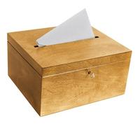 Creative Deco Boite en Bois pour Enveloppes Marron Clair | 29 x 25 x 15 cm | avec Couvercle et oîte pour Occasions Spéciales | Urne Anniversaire | Mariage | Boite a Souvenirs, Cartes Lettre