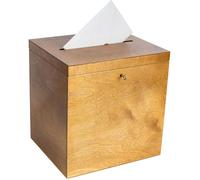 Creative Deco Boite en Bois pour Enveloppes Marron Clair | 29 x 25 x 30 cm | avec Couvercle et oîte pour Occasions Spéciales | Urne Anniversaire | Mariage | Boite a Souvenirs, Cartes Lettre