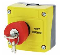 Boîte équipée avec coup de poing d'arrêt d'urgence à clé 40mm - Osmoz LEGRAND