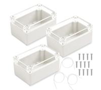 Boîte Étanche Rectangulaire 100 x 68 x 50 mm, Paquet de 3 Boite de Derivation, Boîtier en Plastique avec Couvercle Transparent, Boîtier de Projet Universel, Boîte de Jonction